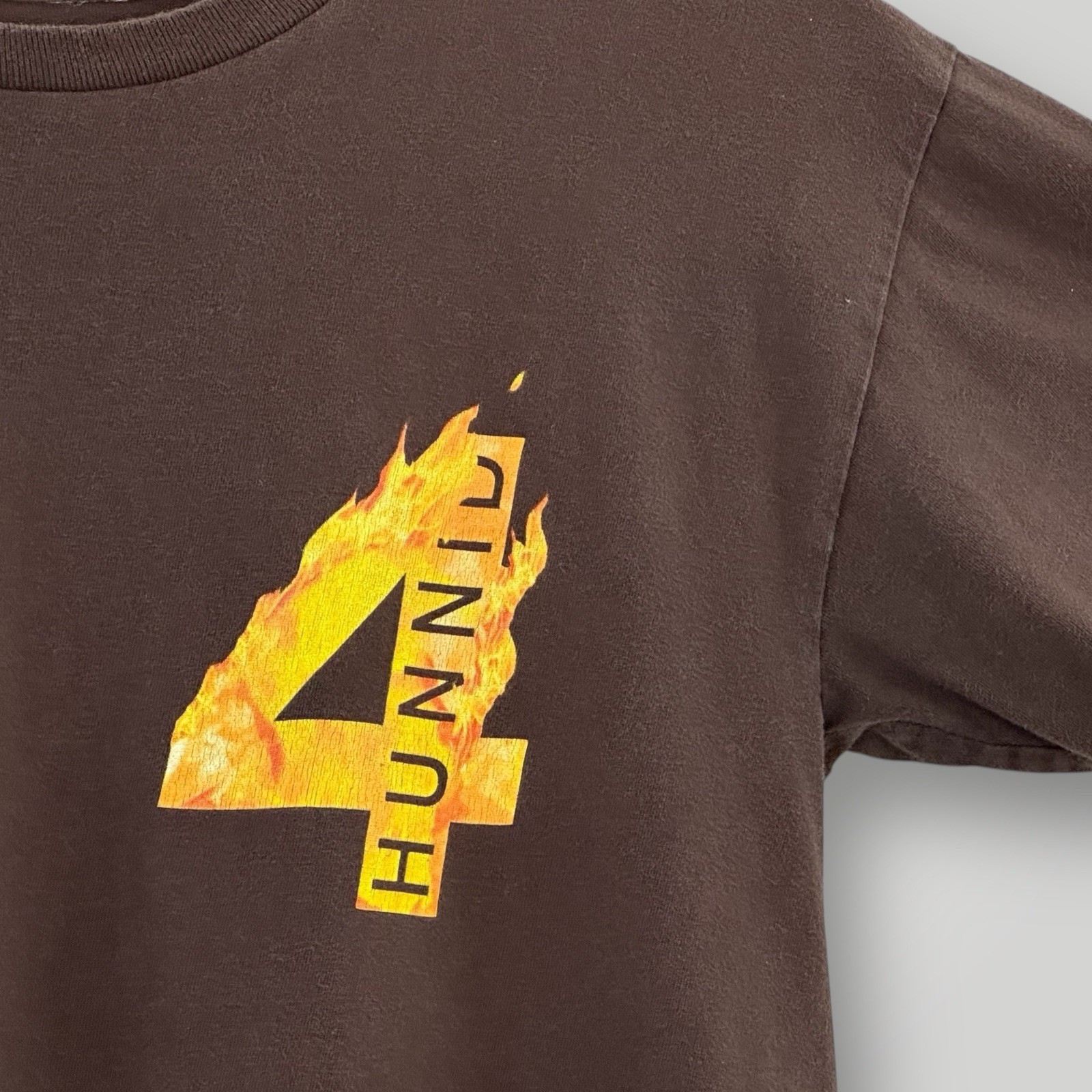 YG Shirt Medium 4 Hunnid 400 Rapper Rap Flaming Flame Hip-hop Tee Double Sided gallery