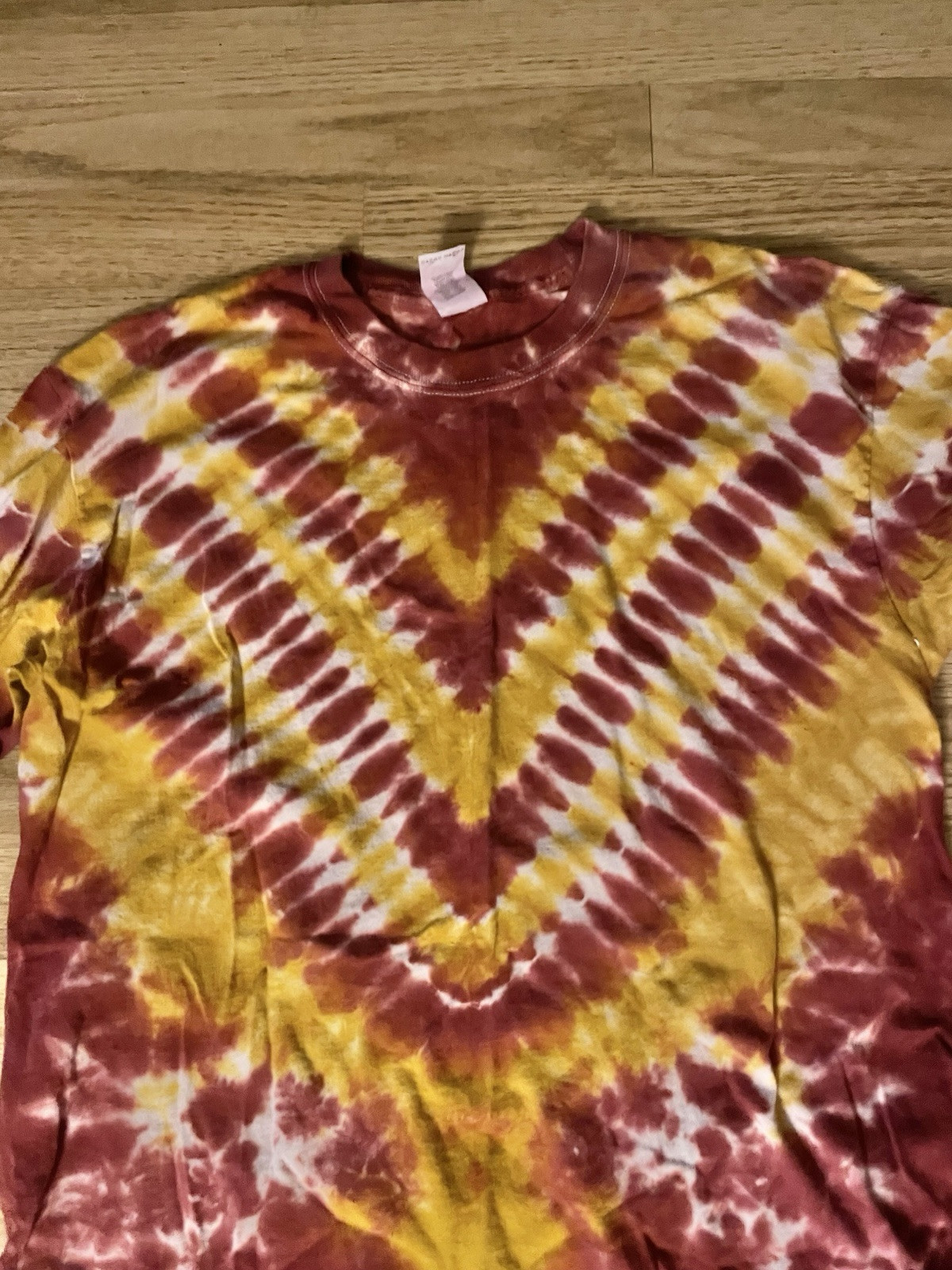 Handmaid tie-dye Large cotton Gilden Long Sleeve Maroon Red Yellow Gold gallery