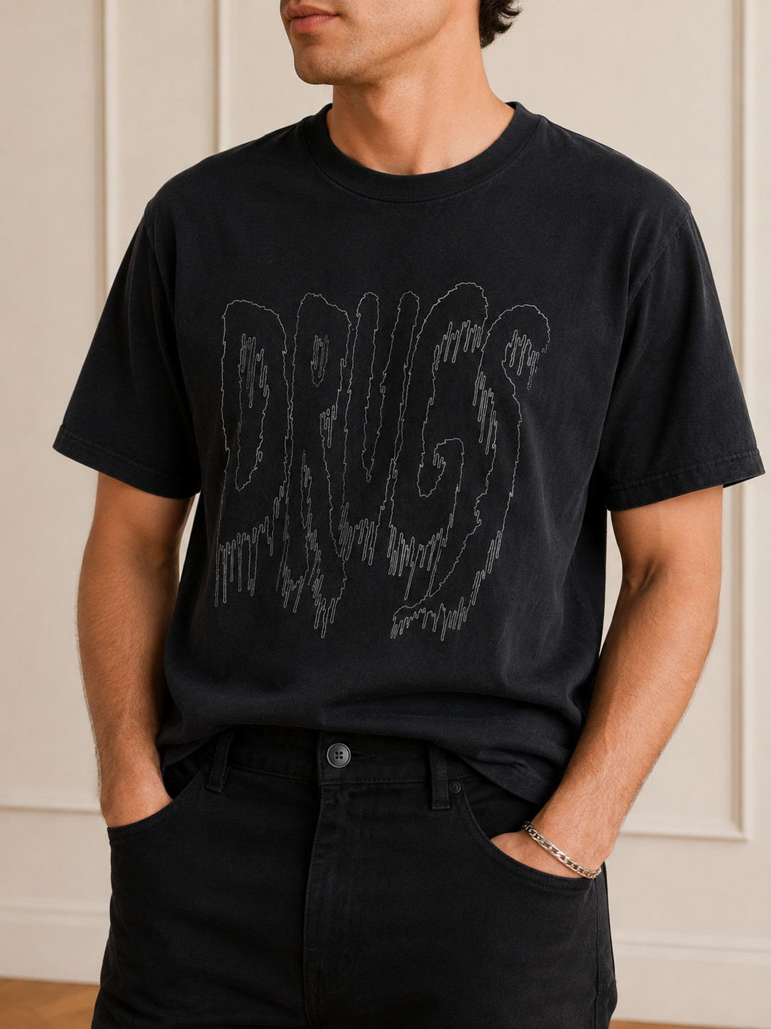 American Apparel Drugs Dripping Graphic Tshirt Vintage 00s S M Online Ceramics