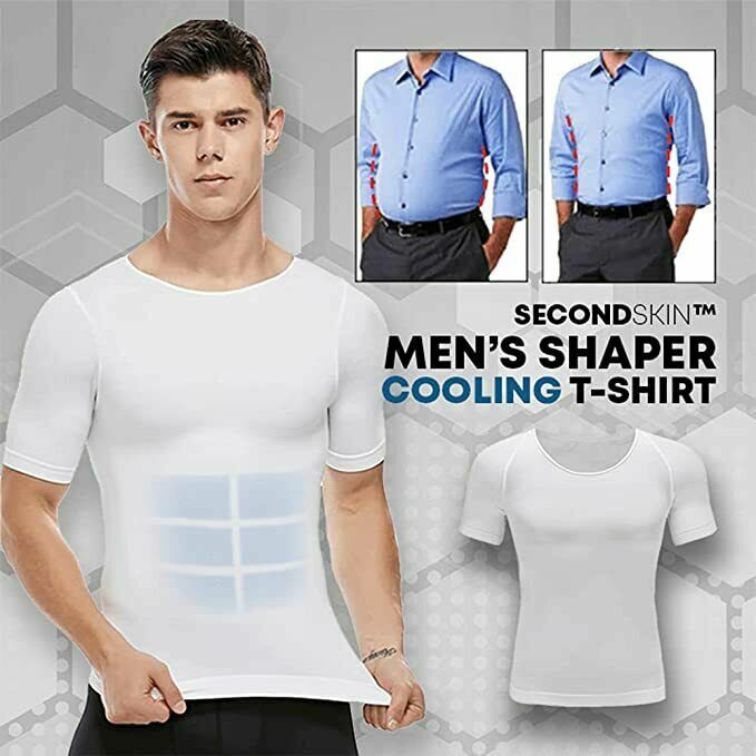 SecondSkin Men’s Shaper Cooling T-Shirt Compression Vest Slimming Shapewear US