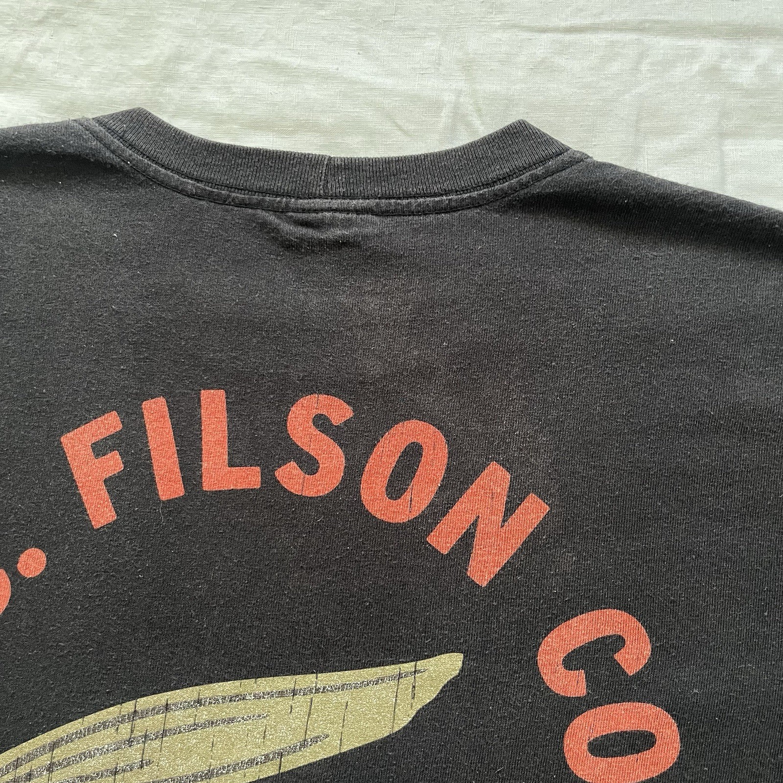 CC Filson Fly Fishing Tshirt Size Large Faded Black Made In USA gallery