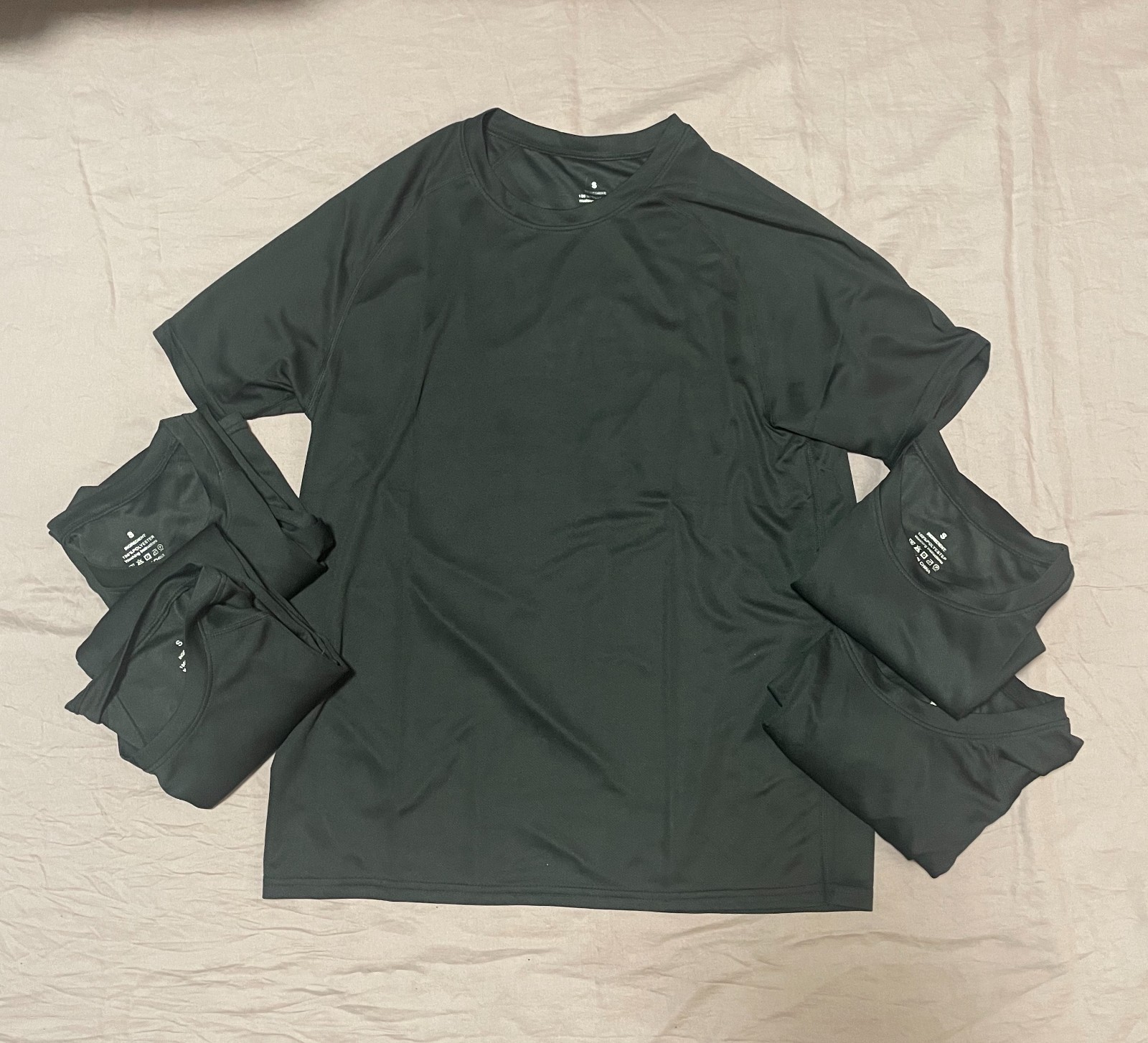 5 Pack Black Men's Small Workout Tee Shirts 100% Polyester (Five) gallery