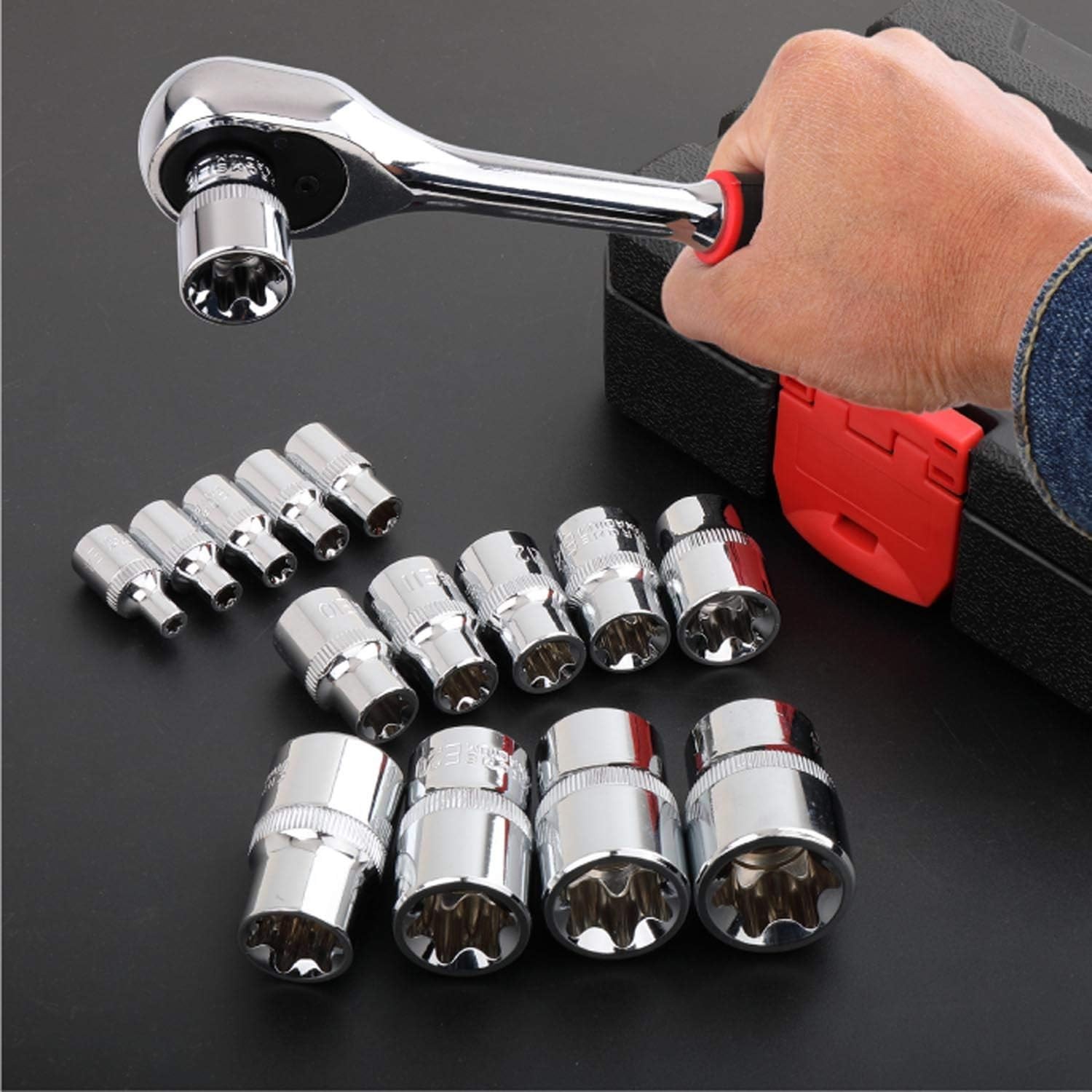 E4 – E24 Socket Set, Female Star Socket, Essential One Size, E