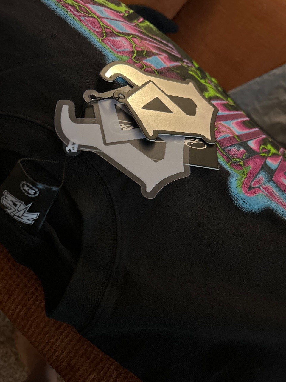 Evil Vice Lightning Skull Tee Black/Pink/Green/Blue Multi-Color Size 2X gallery
