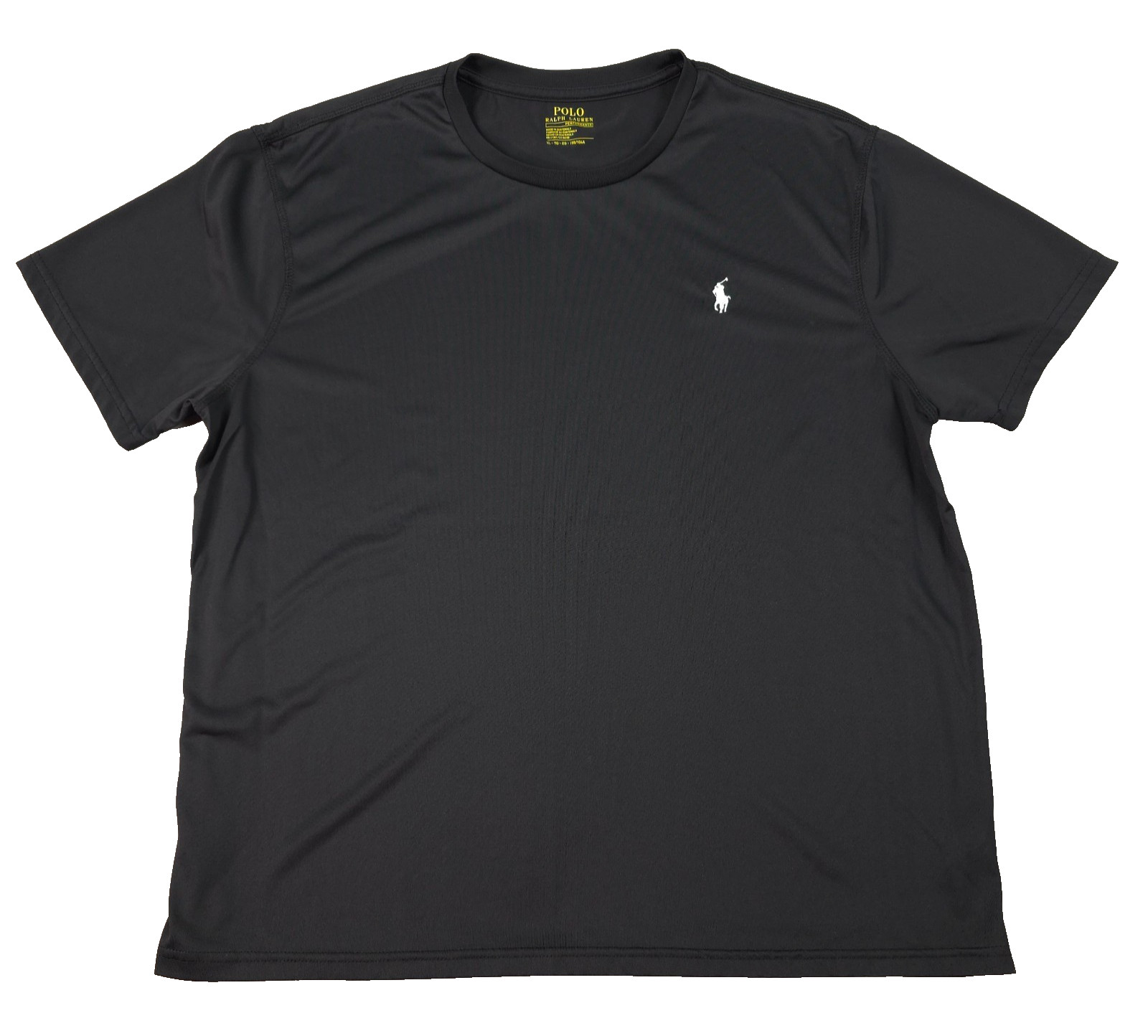 Polo Ralph Lauren Mens Shirt Size XL Black S/S White Small Pony Shiny Material gallery