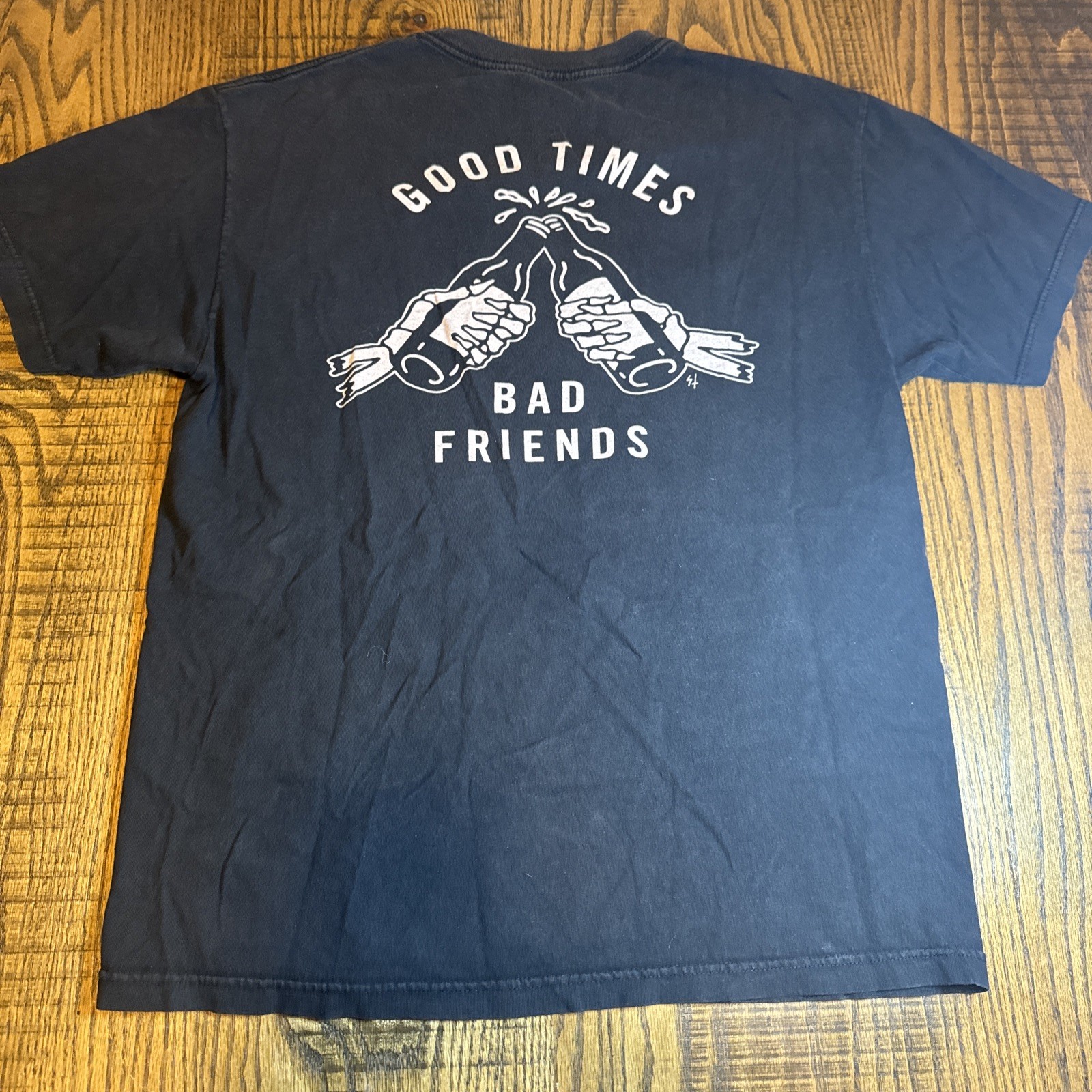 Good Times Bad Friends Mens Large Black Crew T Shirt Lurking Class Sketchy Tank gallery