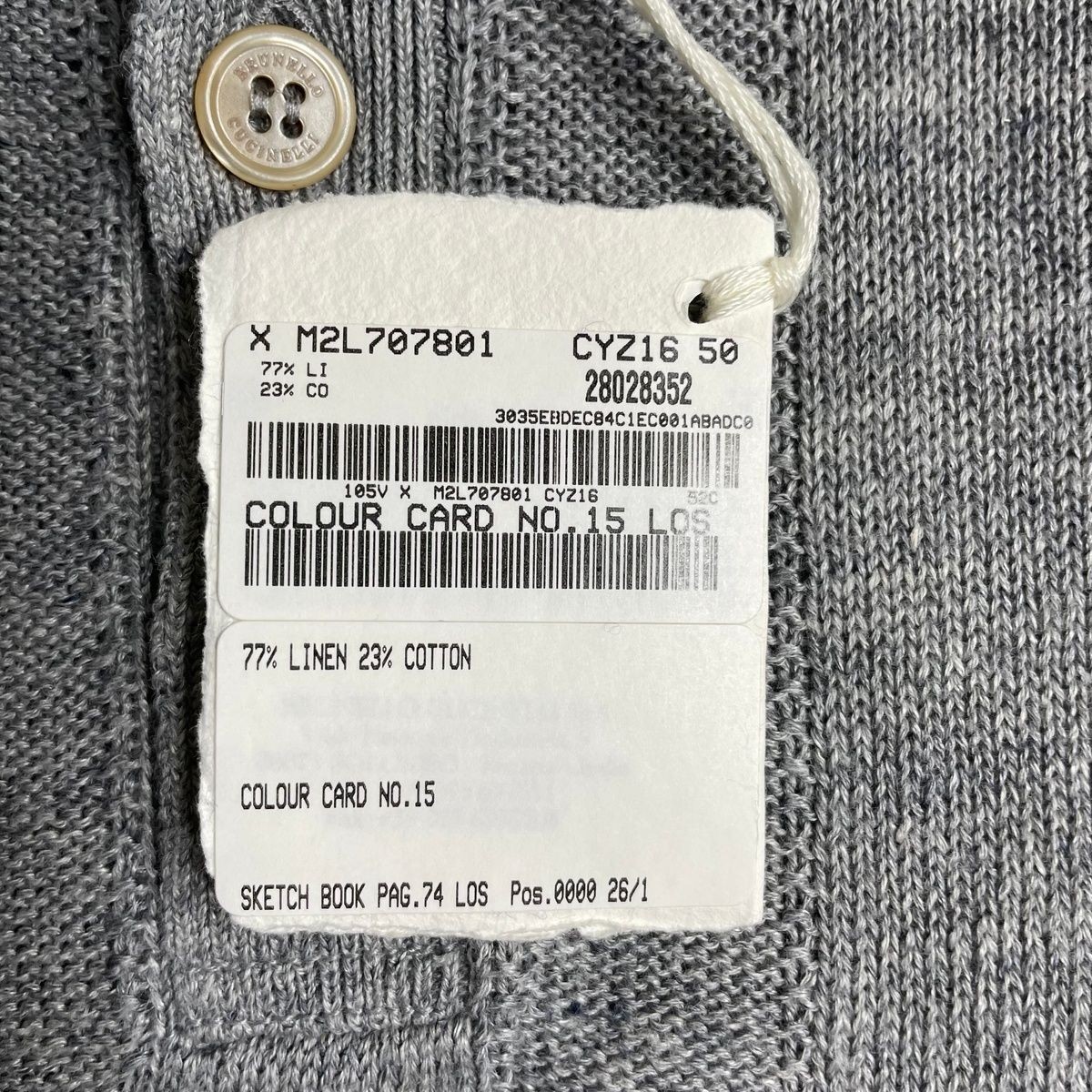 BRUNELLO CUCINELLI Textured Rib Knit T-Shirt Men's Size US 38 Gray gallery