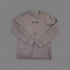 PRIMITIVE Nuevo Brown Solid Crew Neck Long Sleeve Logo Jersey T-Shirt Size S