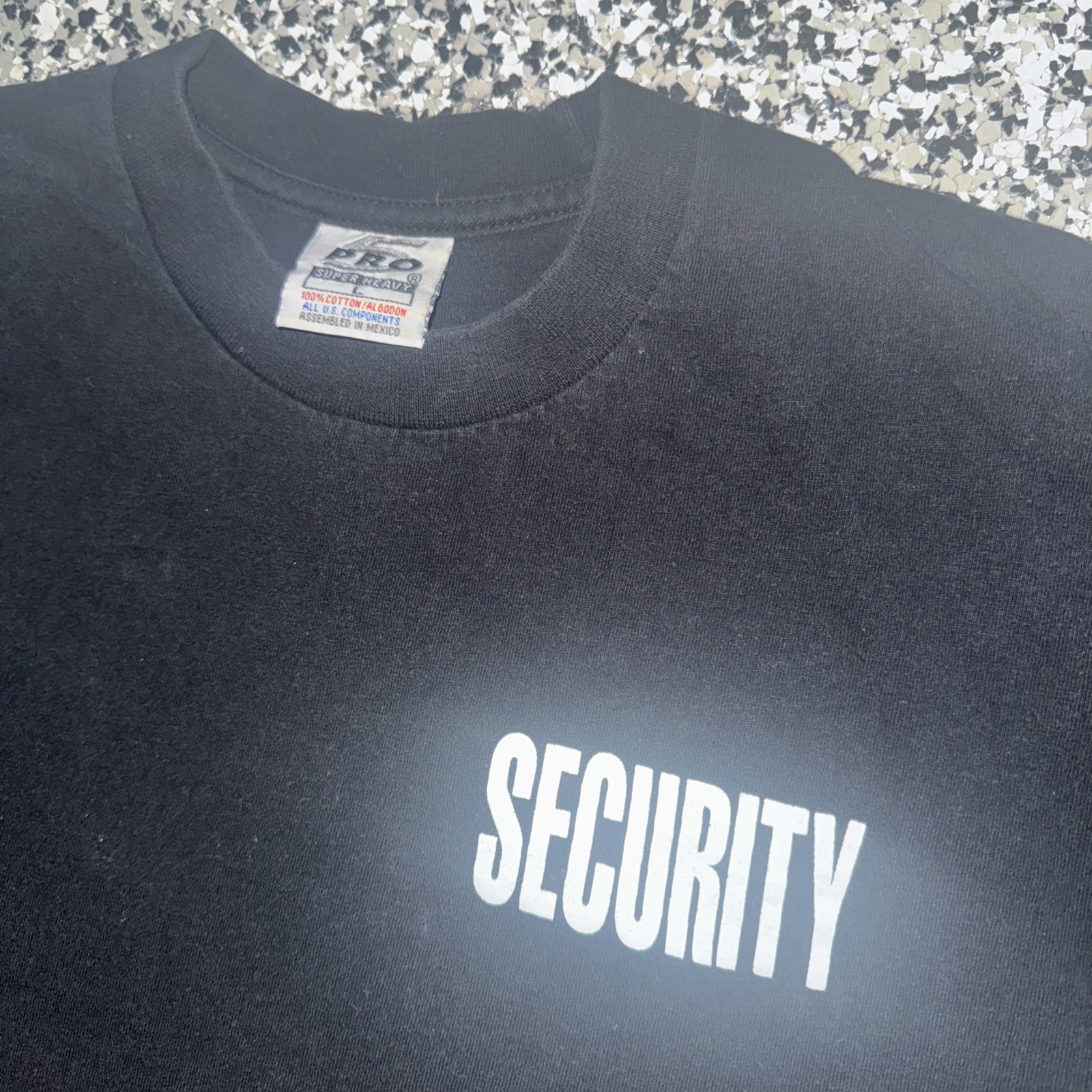 PRO5 SUPER HEAVY WEIGHT T-SHIRT BLACK TEE Security Work Shirt Or Costume L (44) gallery