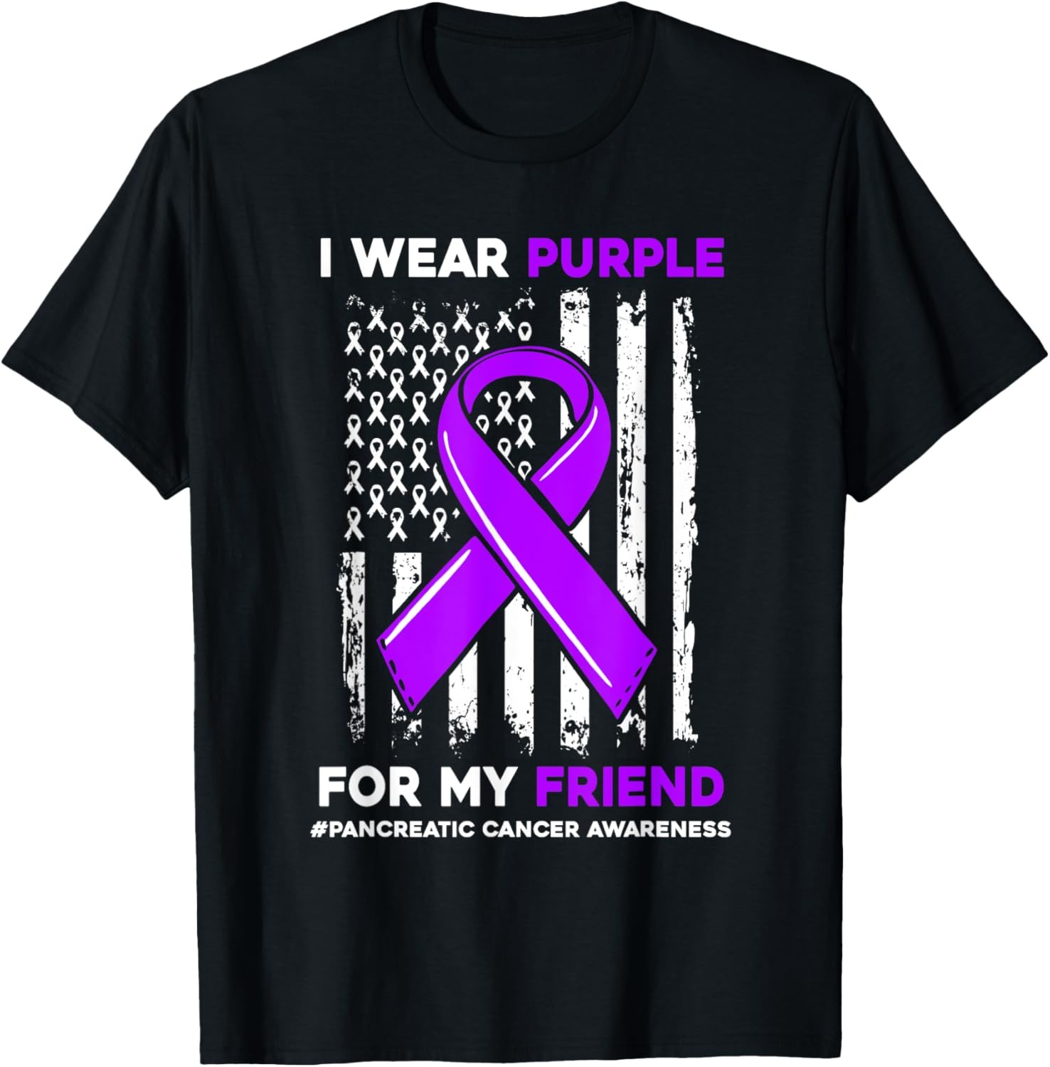 I Wear Purple For My Friend Pancreatic Cancer Awareness T-Shirt gallery