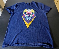 Level Up Voltron Blueprint T-Shirt Size Large Navy Blue Cartoon Casual Travel