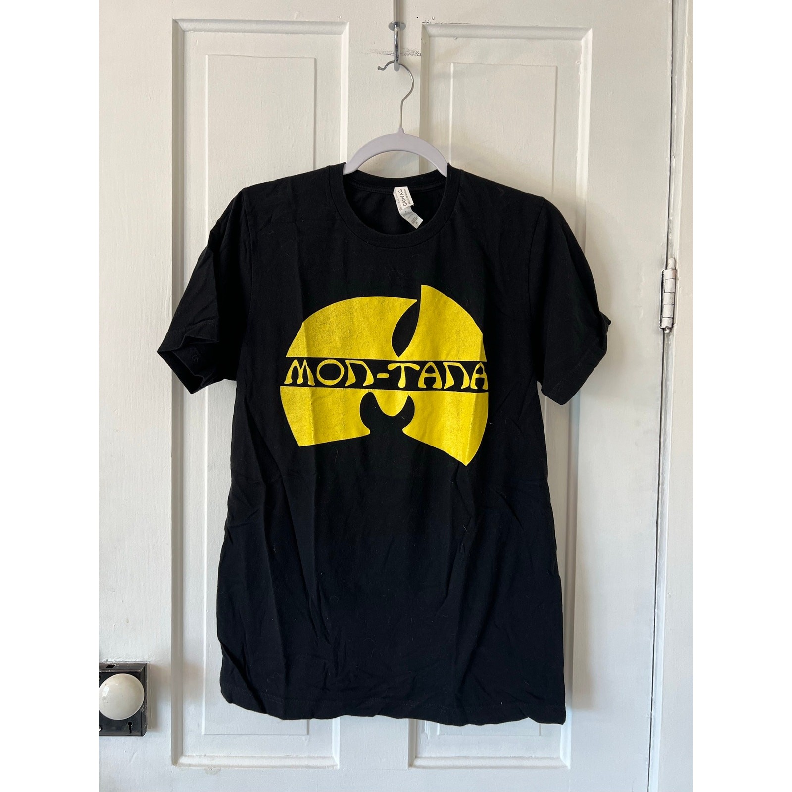 Montana Wu tang clan t shirt unisex medium black & yellow hip hop W tee