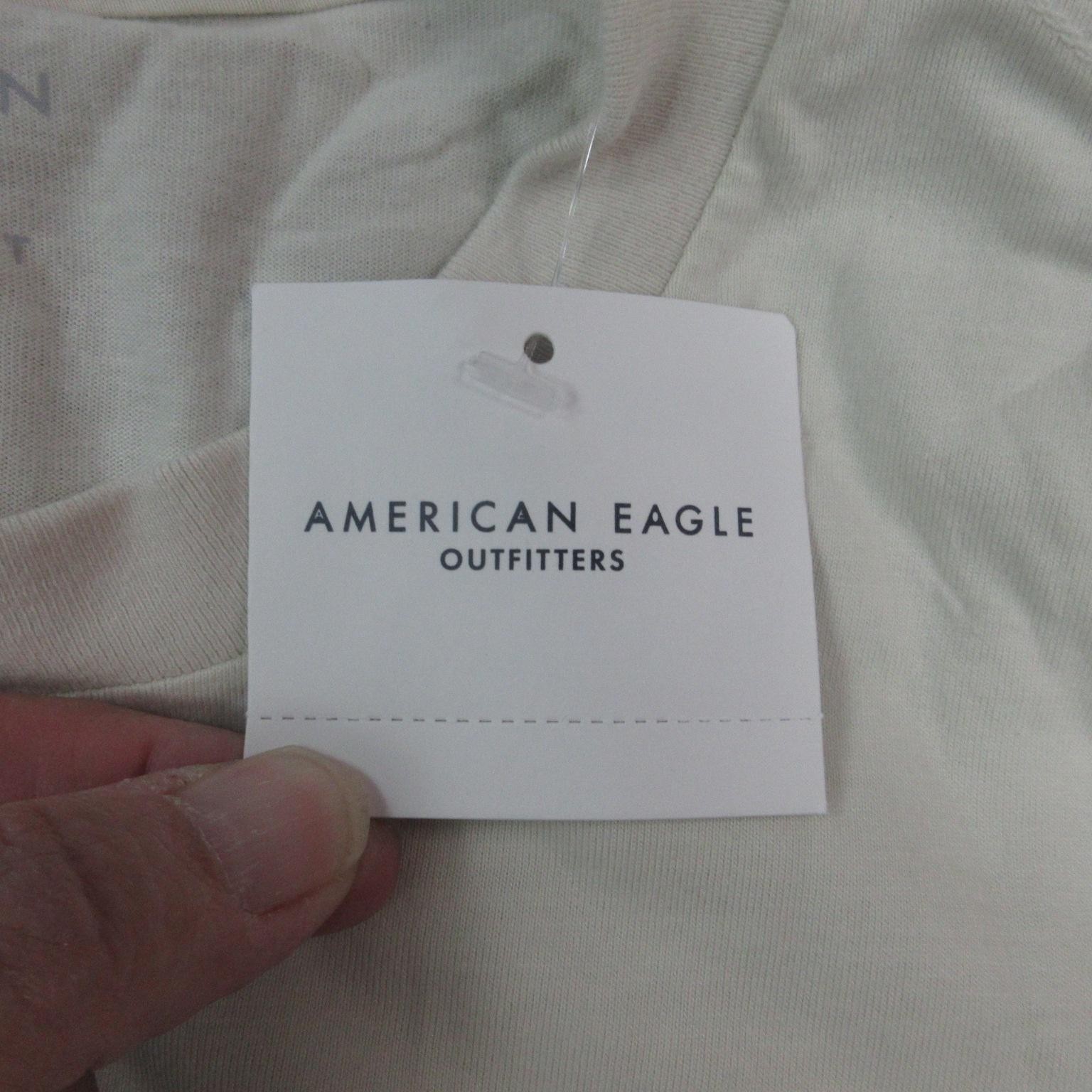 American Eagle Shirt Mens Medium Tall Off White Graphic Dog Established 1977 NWT gallery