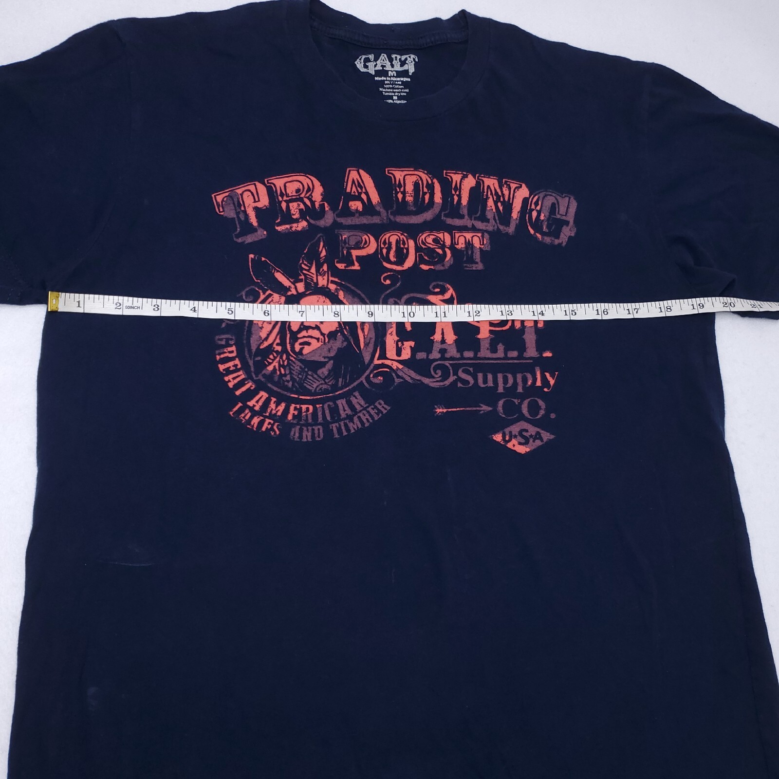 GALT Great American Trading Post Supply T-Shirt Adult Size M Navy Blue Native gallery