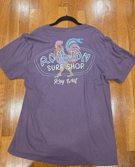 Ron Jon Surf Shop Key West Rooster Graphic T Shirt Purple Large Garment L