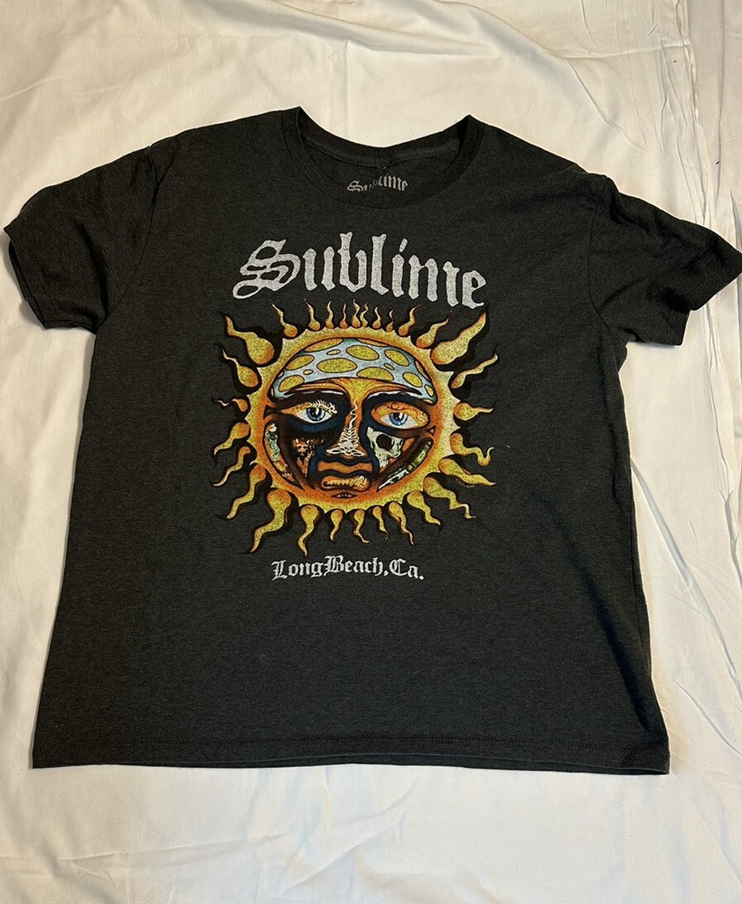 Sublime Logo T-Shirt, Med Gray, Full Color Graphics, Vintage, Preowned VG++