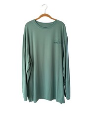 Hang Ten Men’s Long-Sleeve Sun Tee Crew Neck Shirt Seafoam Green 3X UPF 50+