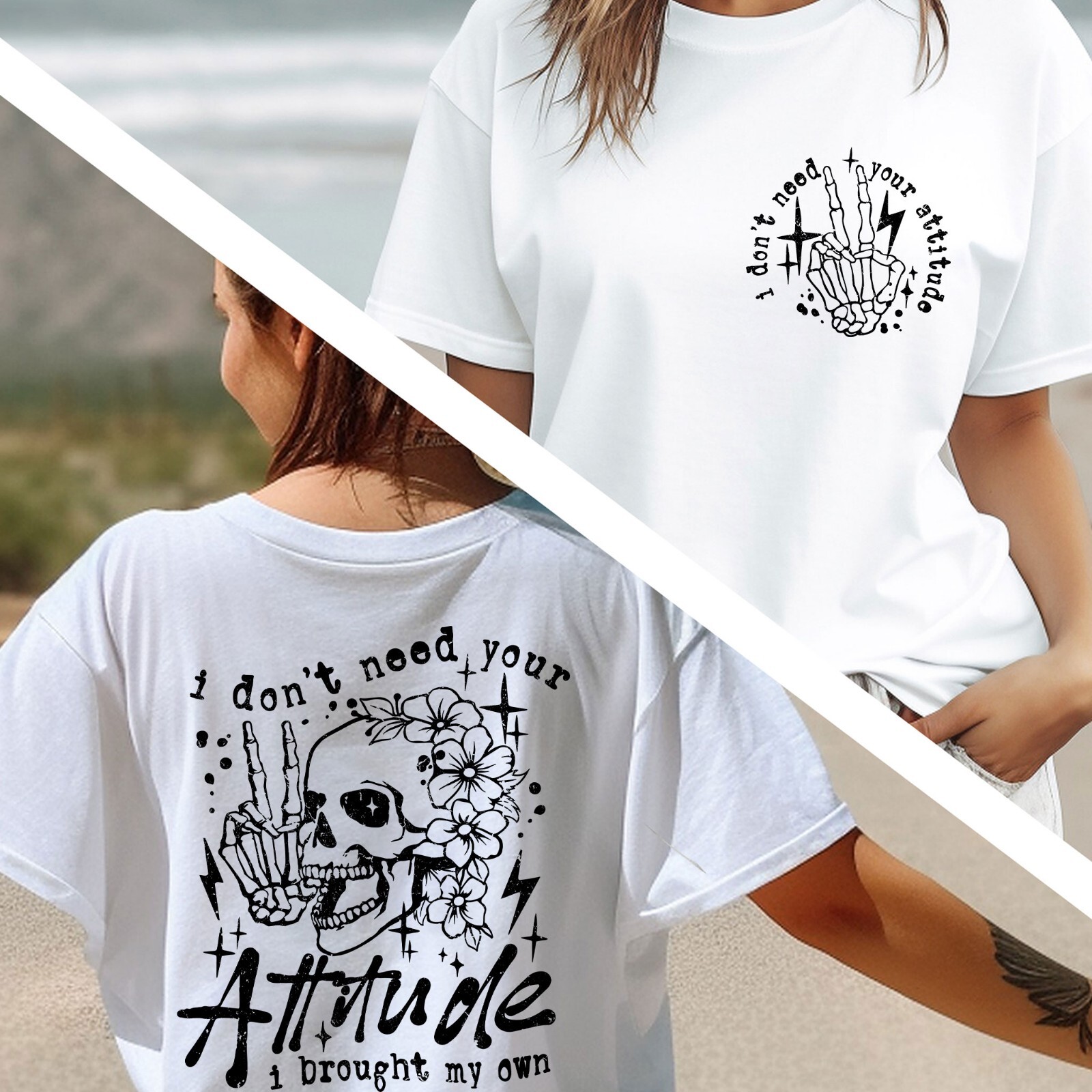 Oversize Shirt, I don’t need your attitude T-Shirt, Positive Vibes Tee