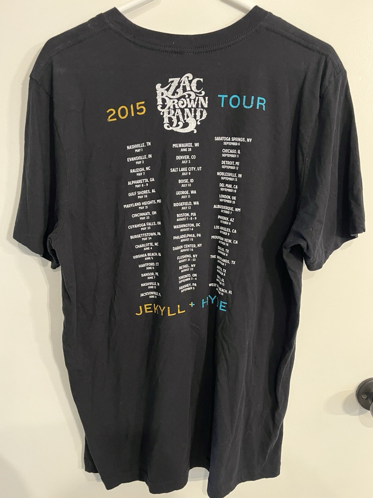 2015 Zack Brown Band Jekyll And Hyde Tour Tee Shirt Mens Size XL gallery
