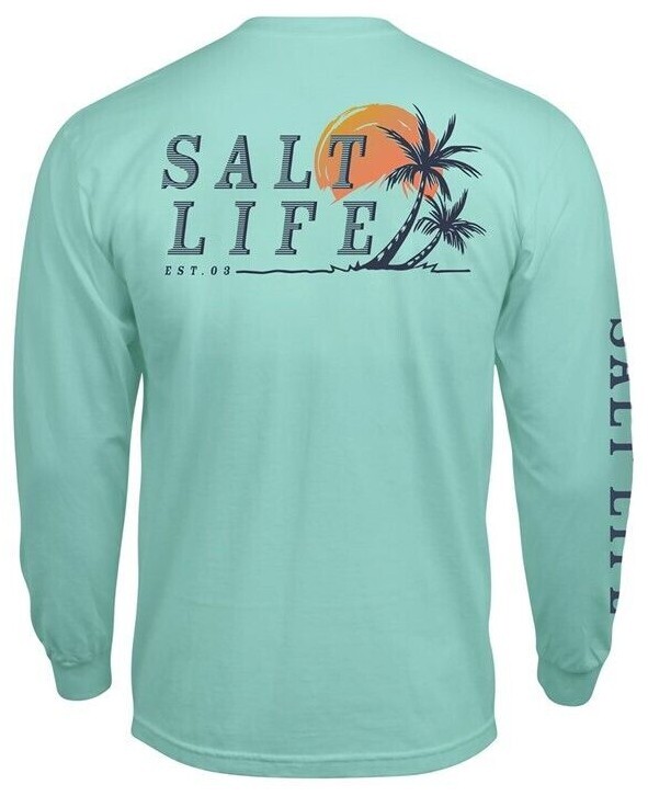 Mens Salt Life Leaning Palms Graphic Long Sleeve T-Shirt – XL & Large – NWT