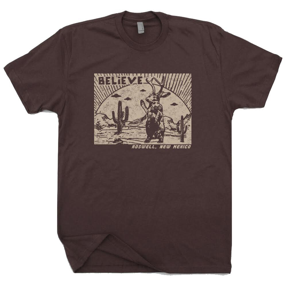 Roswell Jackalope T Shirt UFO Graphic Tee Men Womens New Mexico Area 51 Aliens gallery