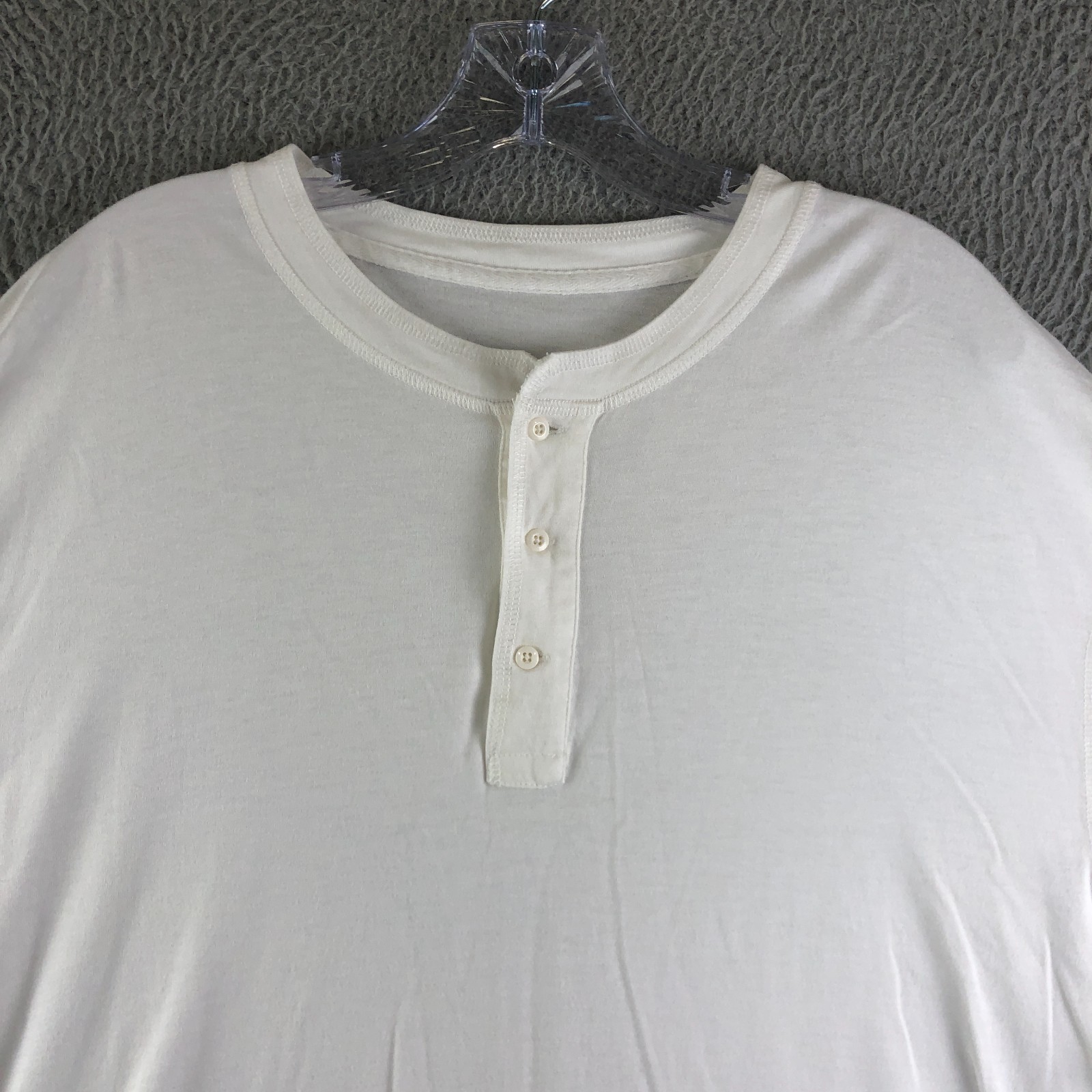 Quince Henley Tee Men 2XL White Cotton Modal Short Sleeve Shirt Stretch Casual gallery