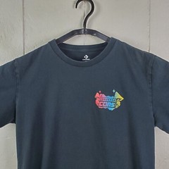 Converse Shirt Mens Medium Black Crew Neck Short Sleeve Graphic Stretch Pullover