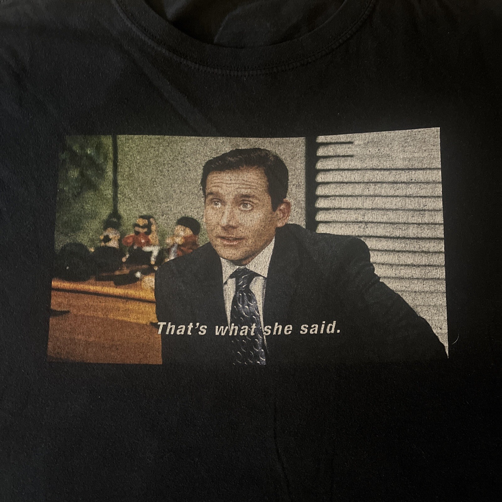 Men’s Black Medium T Shirt - The Office - Steve Carrell - “That’s What She Said” gallery