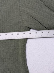 Consensus Sportswear Ribbed Henley Long Sleeve Shirt Size L Mossy Green Cotton