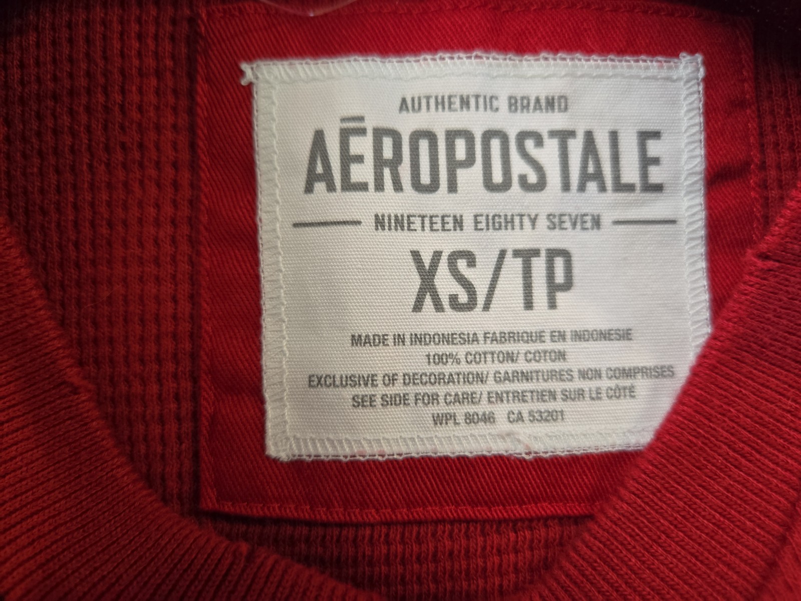 Aeropostale 2009 NOS Long Sleeve Thermal Shirt Mens Sz Sm Y2K Grunge Gorpcore gallery