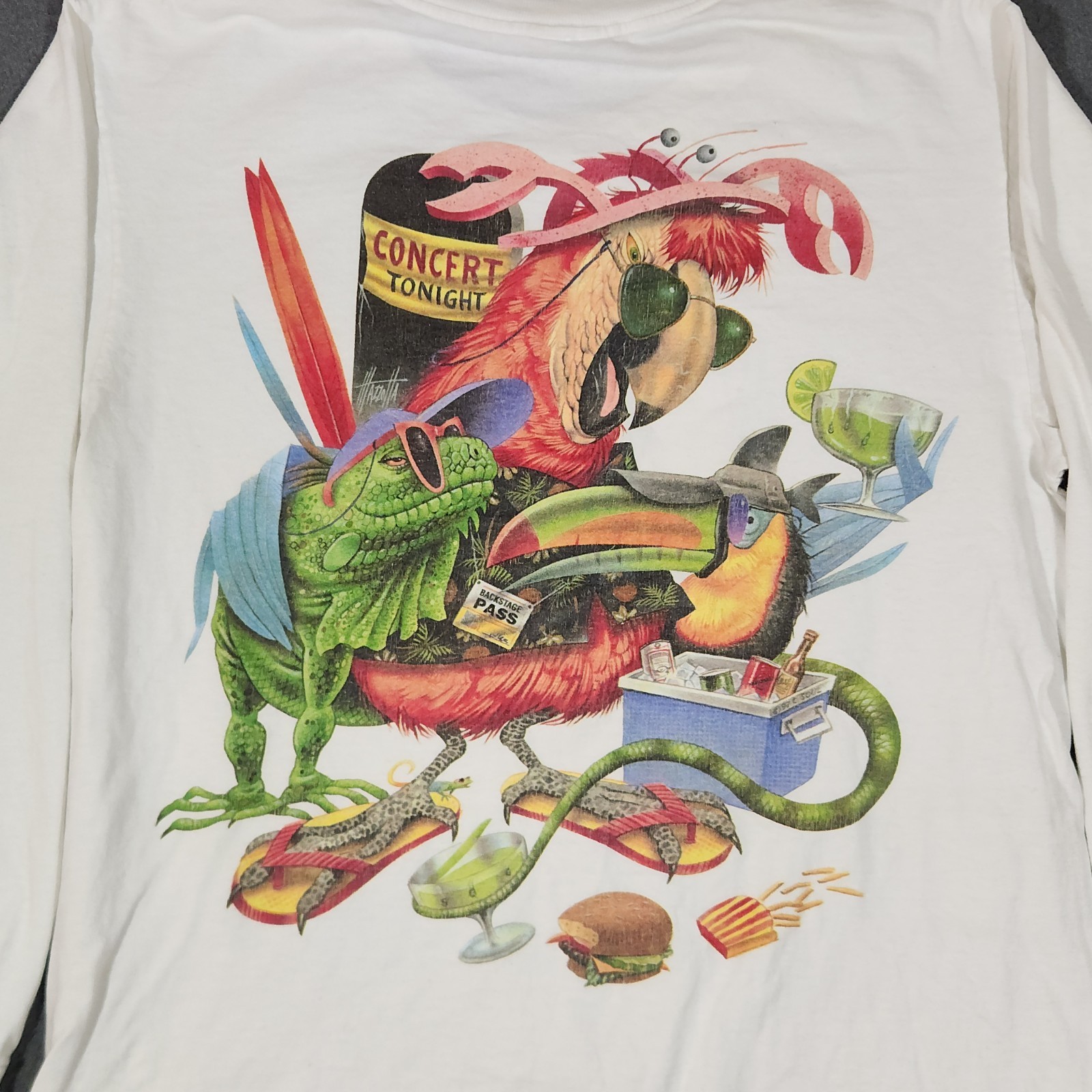 Vintage Caribbean Spud Jimmy Buffett Shirt Mens Size Large White Single-Stitch gallery