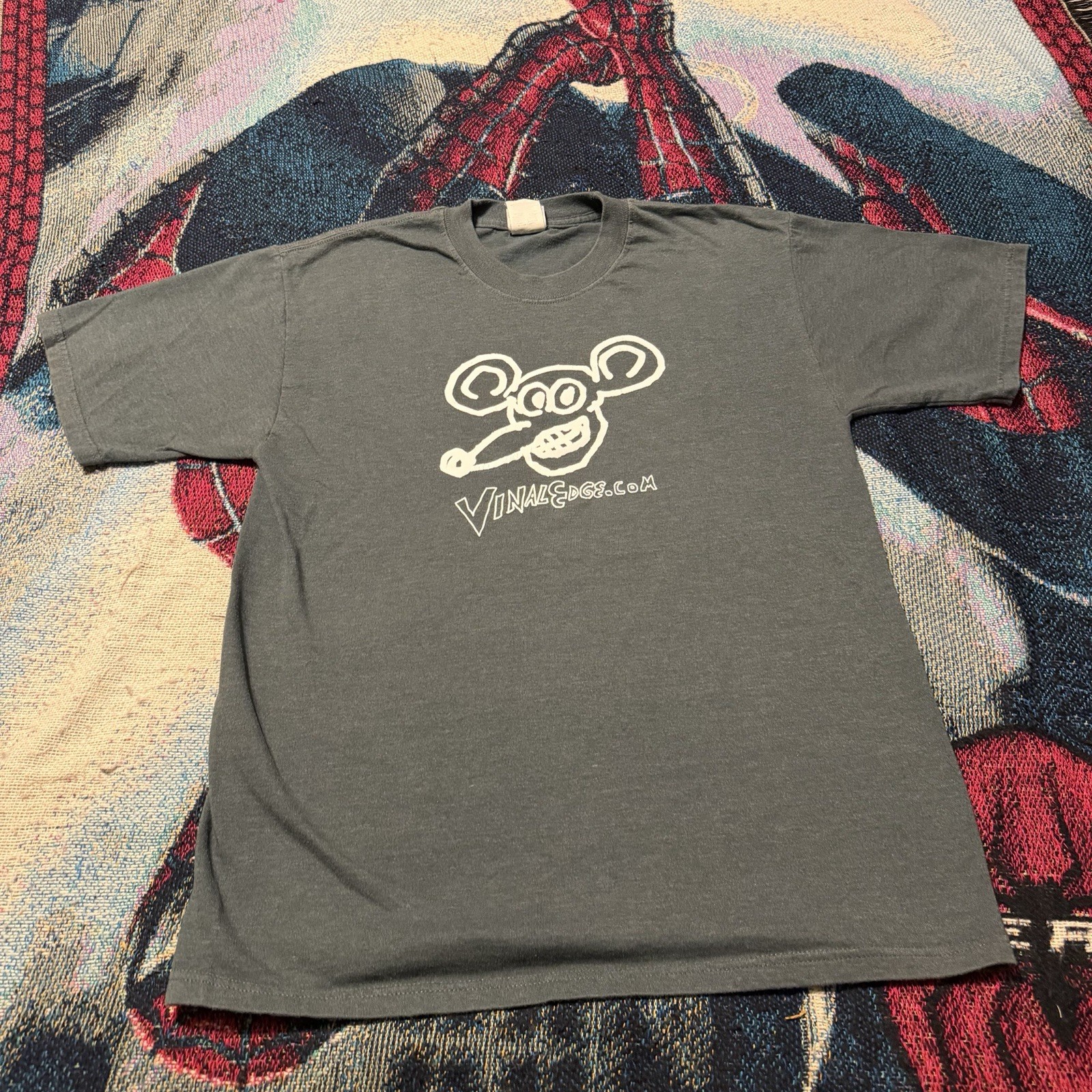 Vintage Y2K Daniel Johnston Vinal Edge Records Ratzoid Grey Shirt Men's M Music gallery