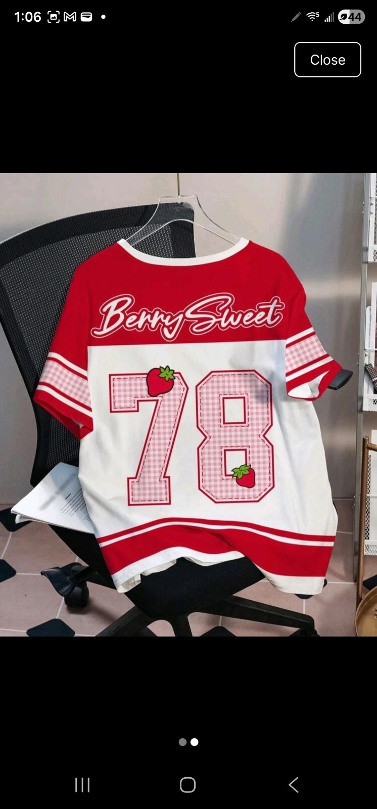 Berry Sweet 78 Graphic Print T-Shirt Big & Tall 4XL Crew Neck Red/White/Pink gallery