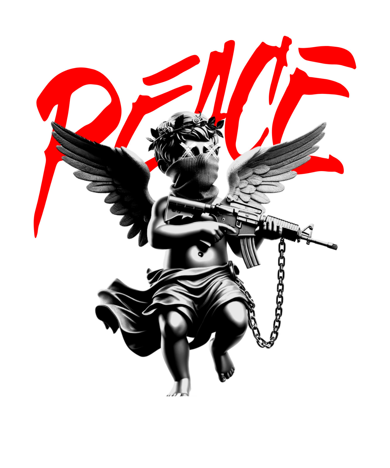 68-Peace. ANGEL APPAREL. Medium Unisex Tee-Shirt & Raffle gallery