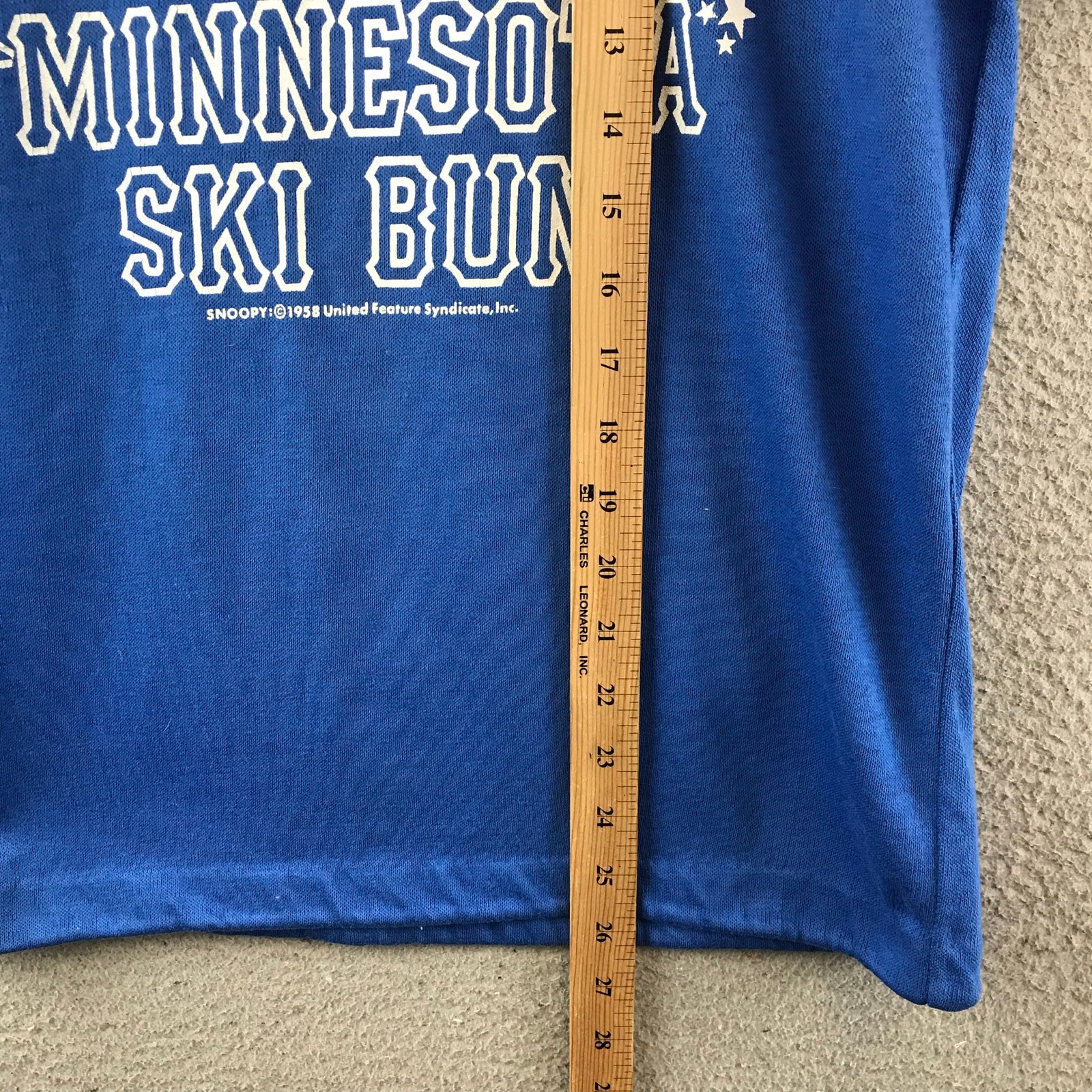 Vintage 1958 Snoopy 'Ski Bum' Minnesota Baseball T-Shirt size M gallery