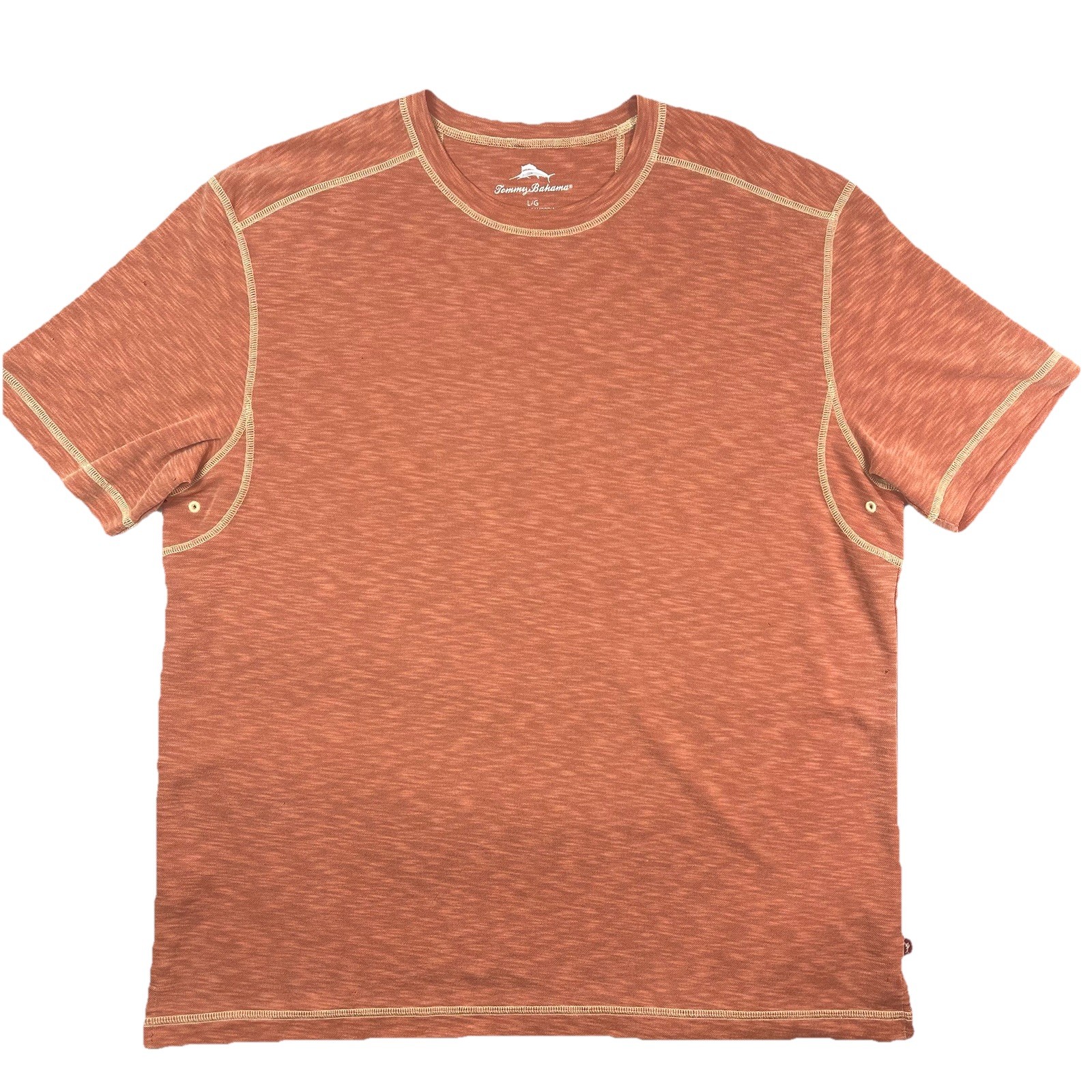 Tommy Bahama Burnt Orange Heather Tencel Blend T-Shirt Men’s Size L gallery