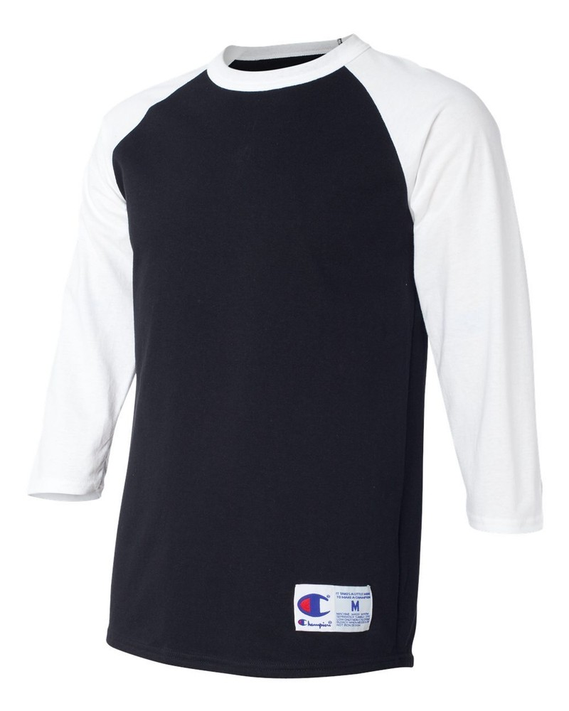 Champion Mens 3/4 Sleeve Raglan Baseball T-Shirt T137 S-3XL CLOSEOUT
