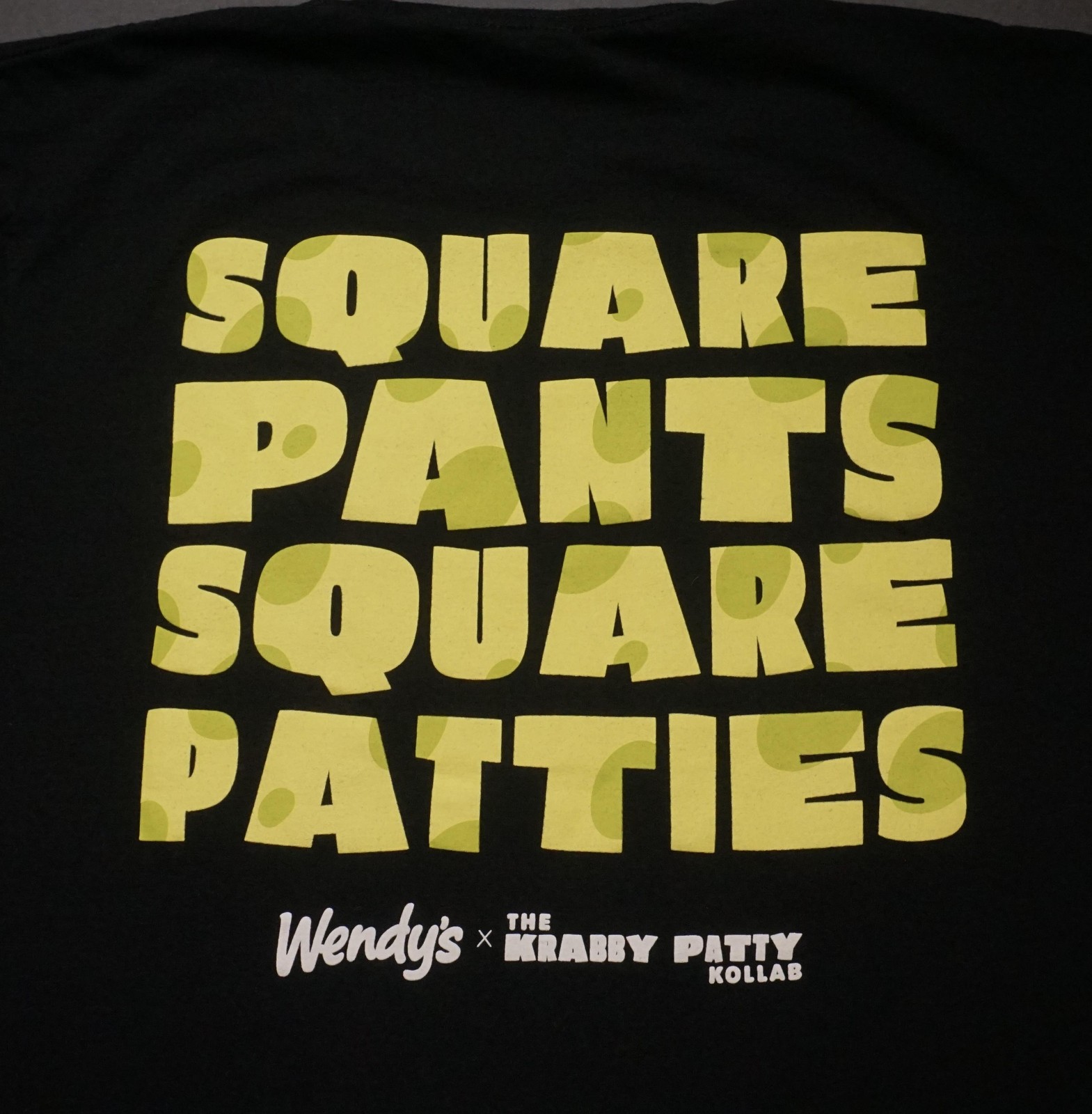Wendys X Spongebob Shirt Mens Large Black Krabby Patty Square Pants Collab Tee gallery