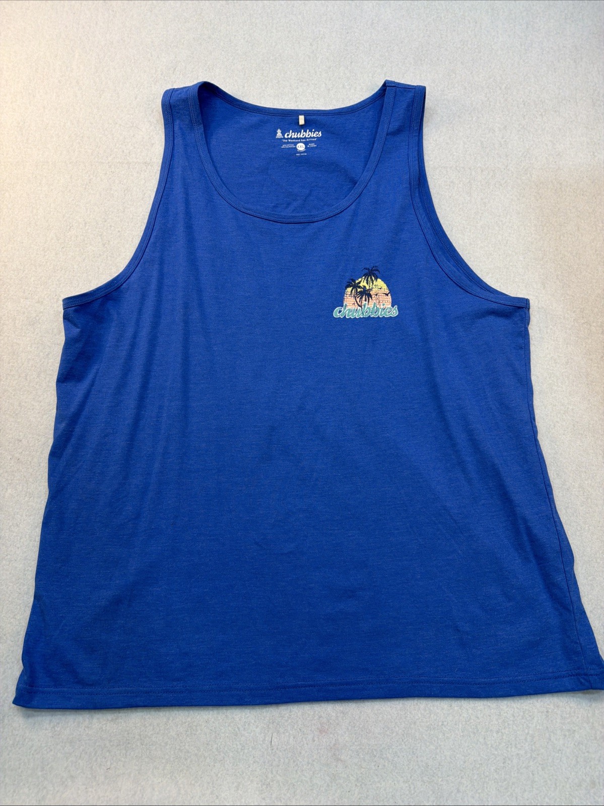 Chubbies Mens Tank Top Size XXL Blue The Weekend Has Arrived Palm Trees gallery