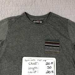 Beautiful Giant Shirt Men Large Gray Tribal Pocket Tee Heather Aztec Crewneck