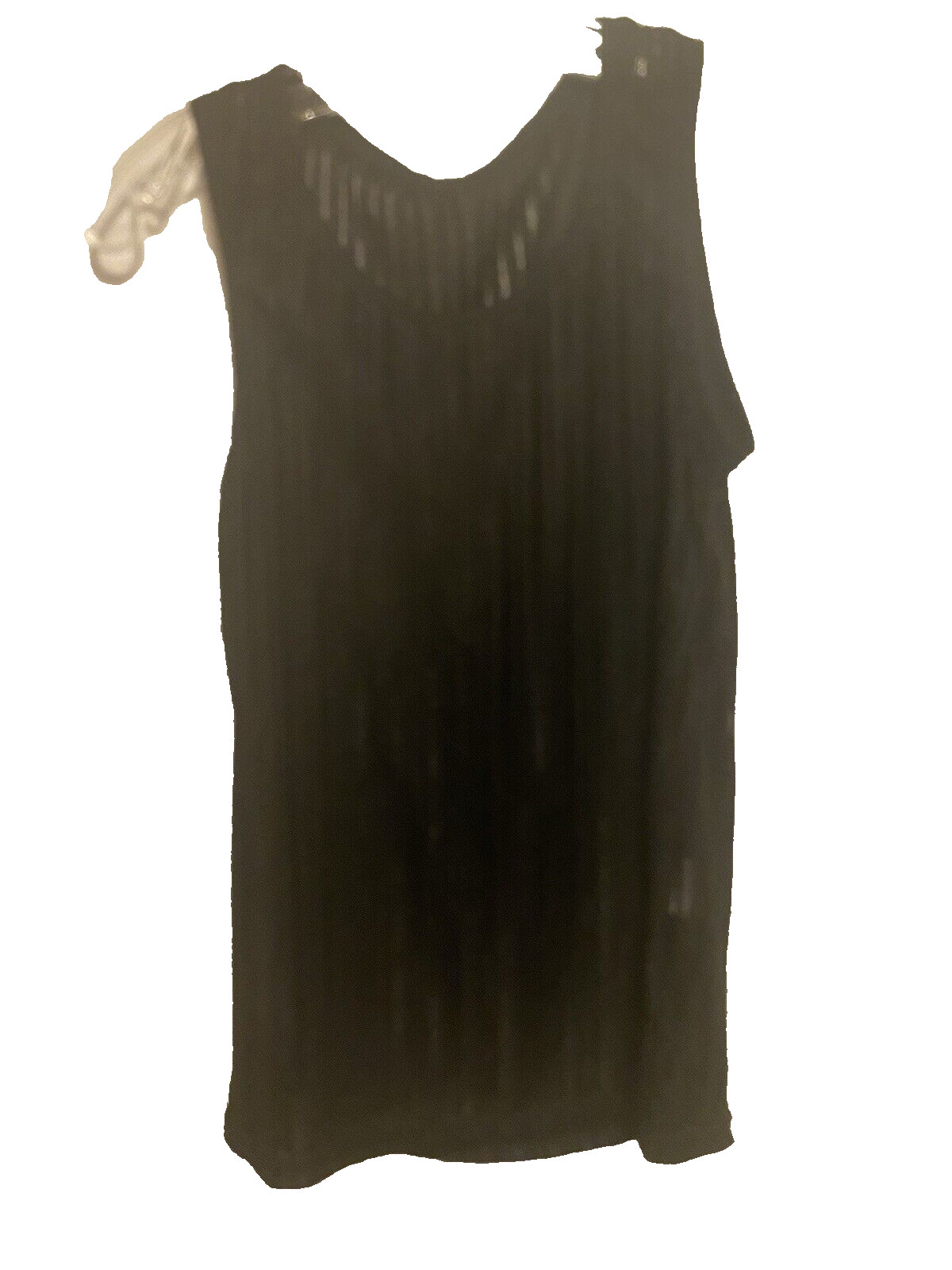Mens Black Semi-Sheer Striped Sleeveless Muscle Tank Top Size Medium NWOT