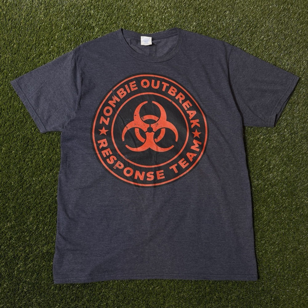 Zombie Outbreak Response Team Biohazard Graphic Print T-Shirt Size L