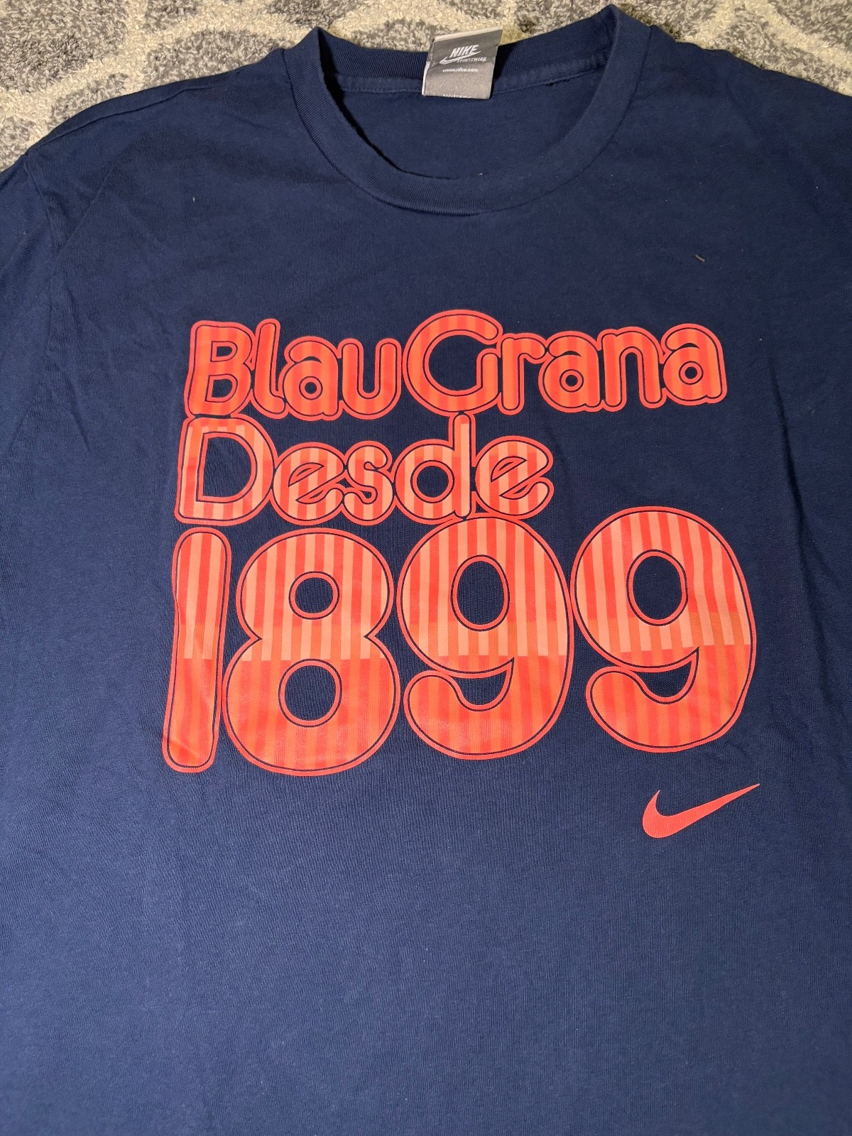 Nike FC Barcelona Blue Orange T Shirt XL BlauGrana Desde 1899 vintage cotton gallery