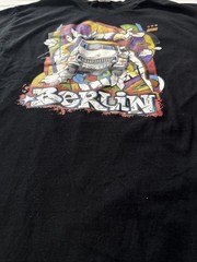 B&C Collection Berlin Graphic Shirt Black XXL VTG Style Wall Graffiti Art Tee