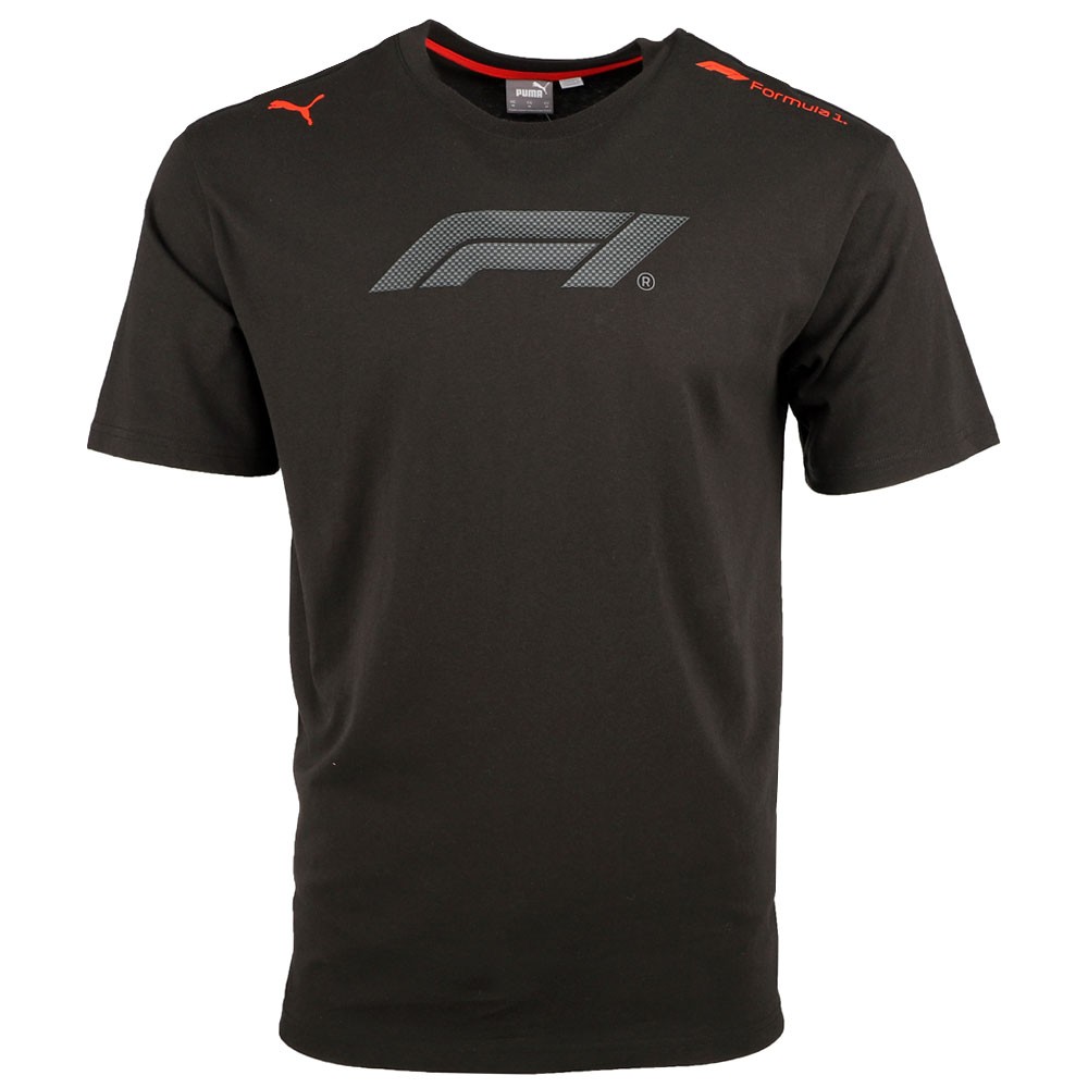 PUMA F1 Essentials Relaxed Crew Neck Short Sleeve T-Shirt Mens Black Casual Tops gallery