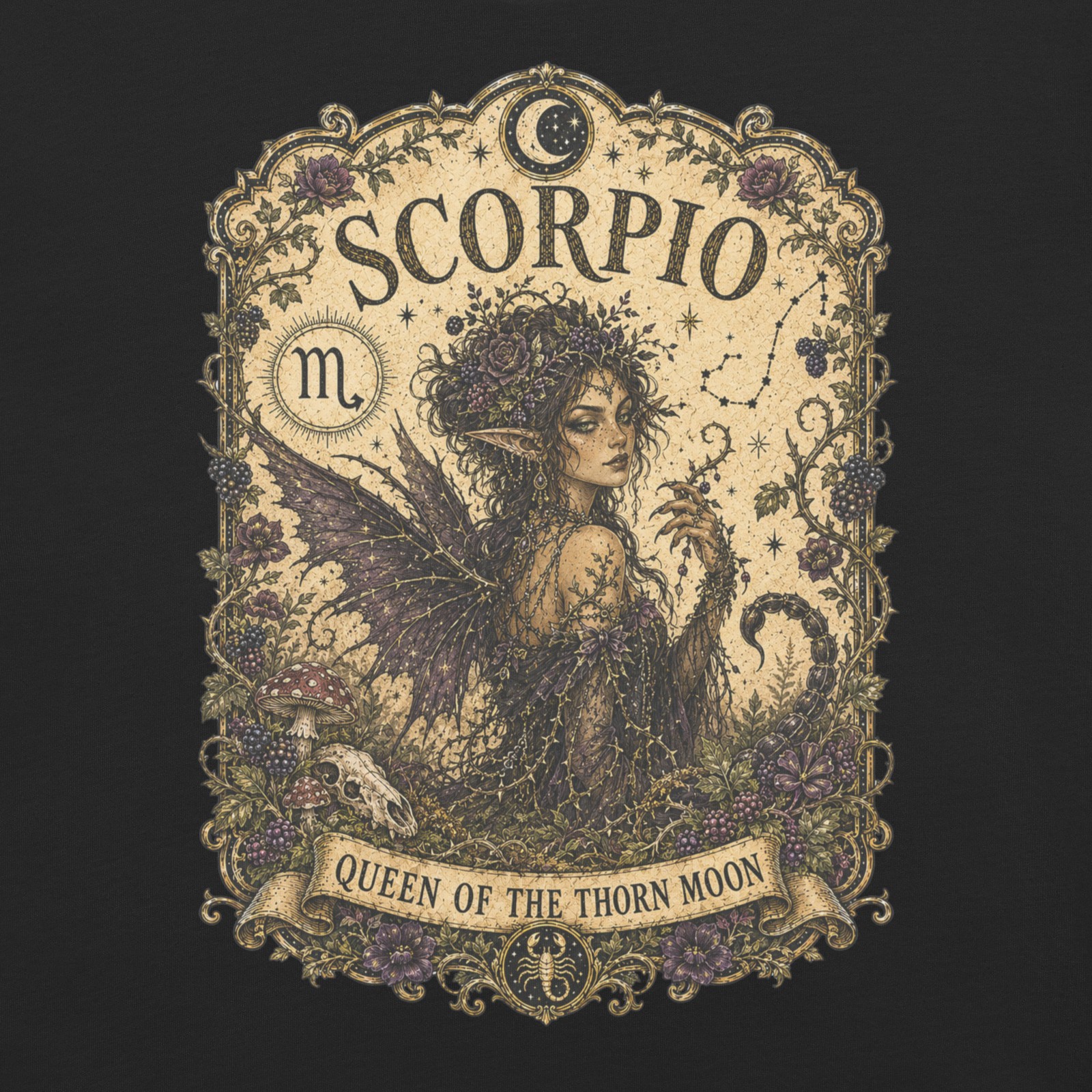Scorpio Queen Premium Cotton Comfort T-Shirt Fairy Fantasy Zodiac Tee Gift S-4XL gallery