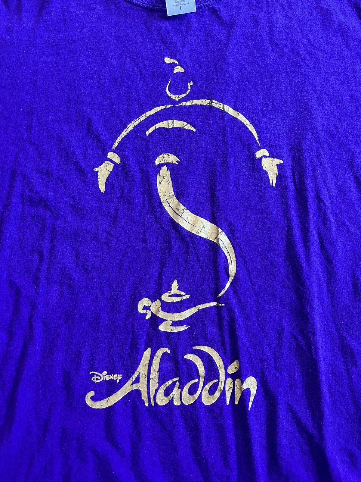 official Disney’s Aladdin Purple & Gold Logo T-shirt adult size Large gallery