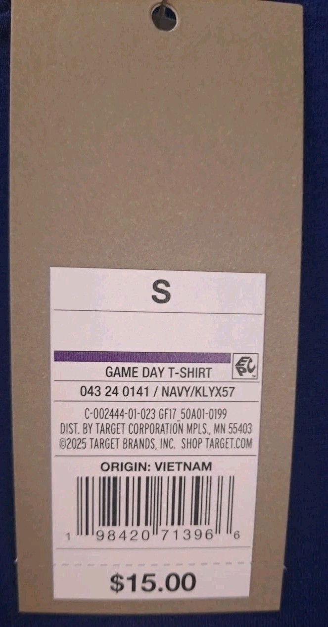 Goodfellow & Co. Navy Blue Game Day T-shirt Size Small Cotton Modal Spandex gallery