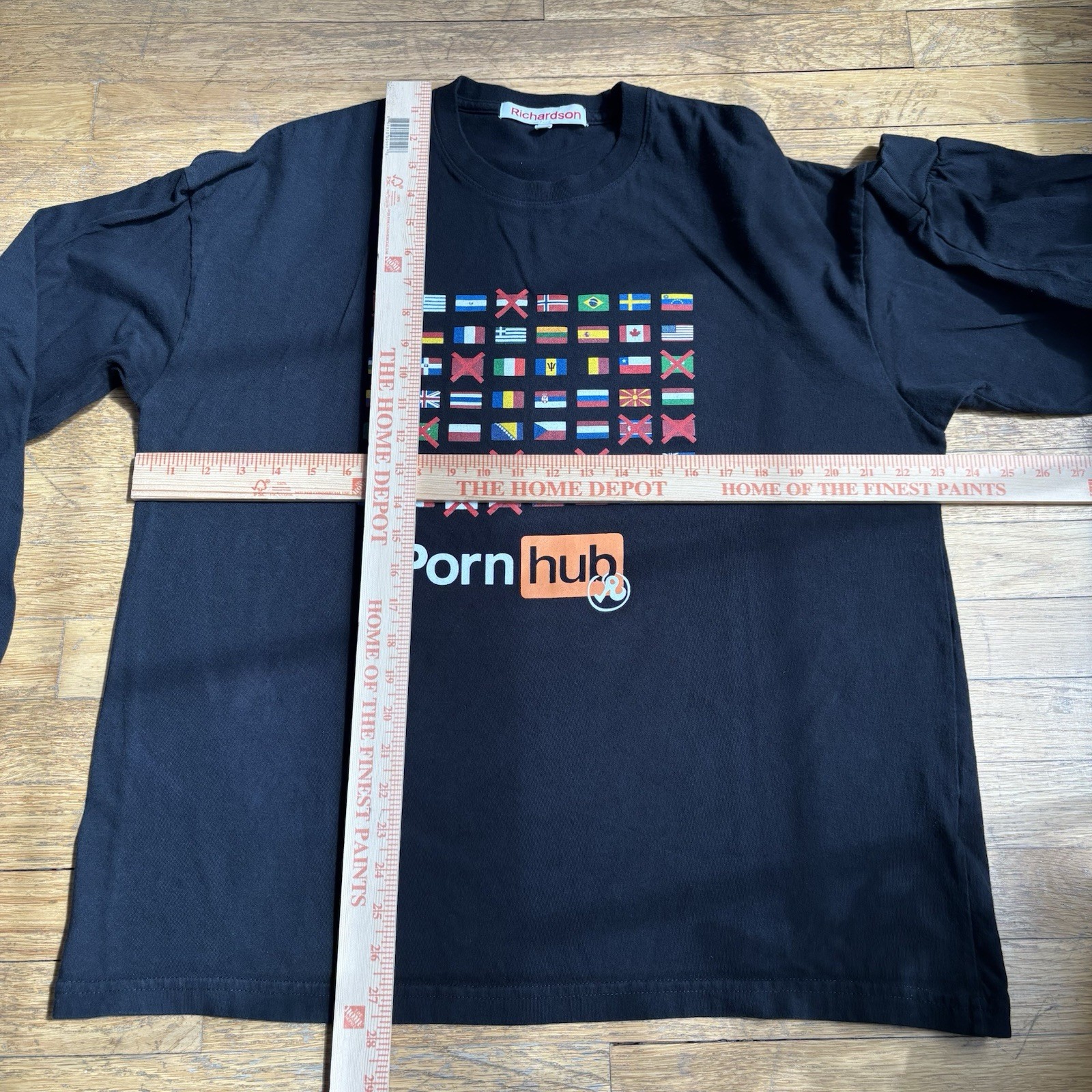 RICHARDSON X Pornhub Shirt Mens Large Black Banned In Pullover Capsule Release gallery