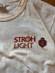 Vintage 80s Tee Jays Stroh Light Beer Graphic T-Shirt Size M